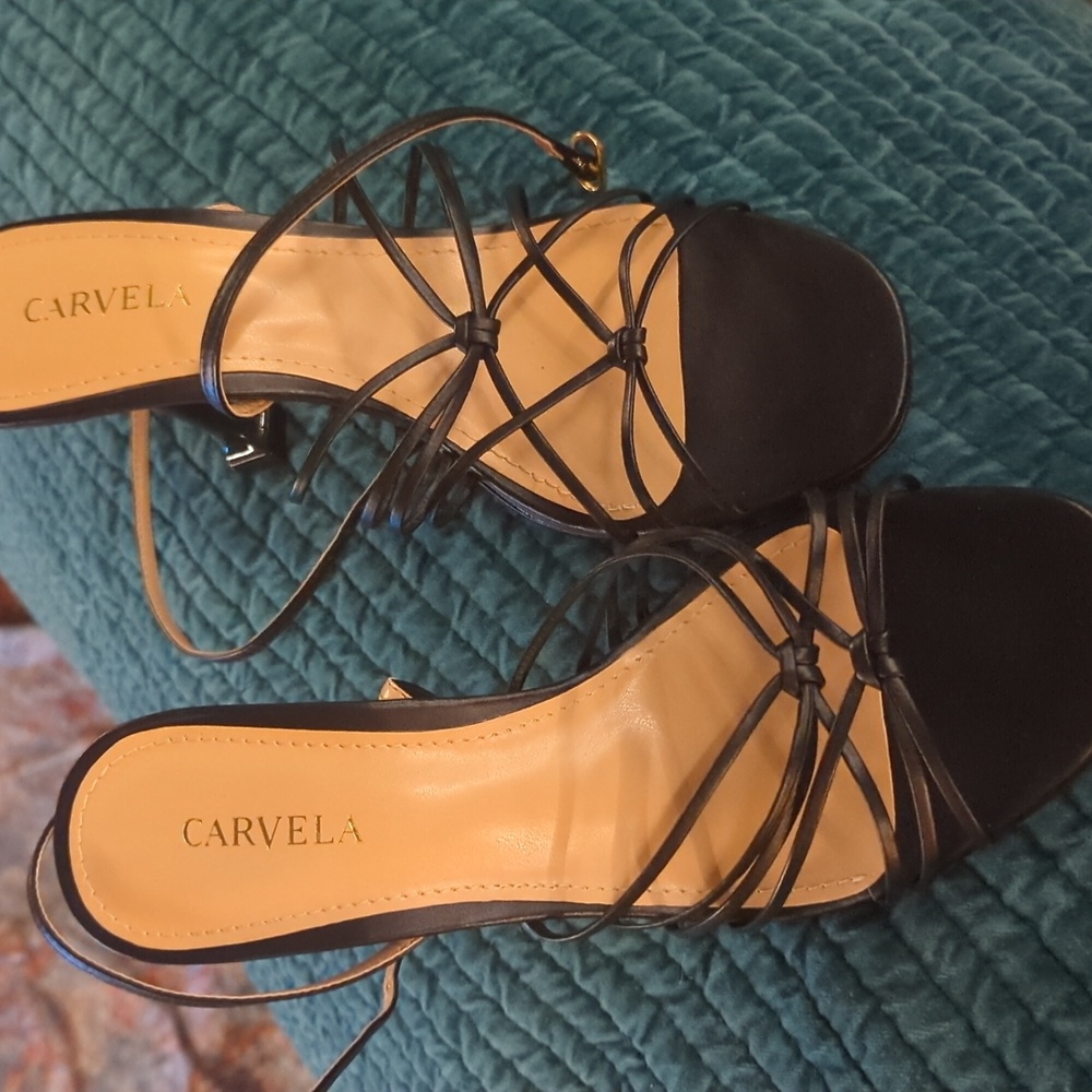New CARVELA Glowing Flare 90 Heels Black Size 38